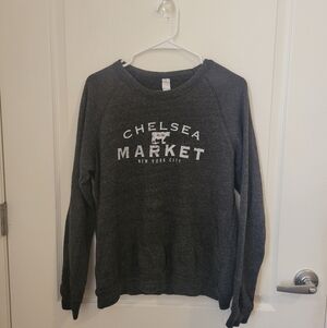 Alternative Women's Dark Charcoal Crewneck Sweatshirt with White Chest Graphic